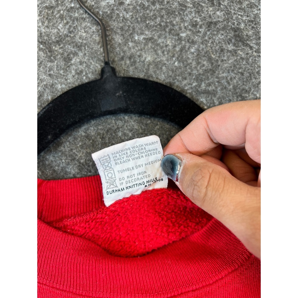Vintage 90s Coca Cola Sweatshirt Mens Large Red Raglan Graphic Pullover USA - Picture 4 of 7
